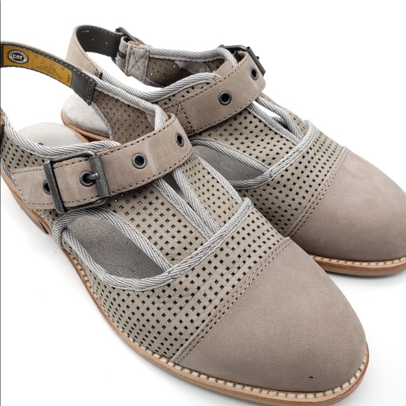 CAT Caterpillar Wide Slingback Mules flat Strap Sandals - Picture 4 of 7